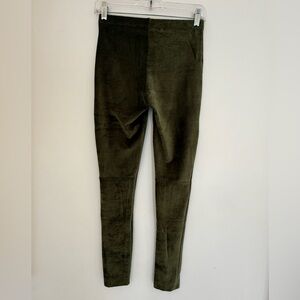 ✅NWT L.I.A size small Olive Green Corduroy Ribbed harvest Leggings fall textured